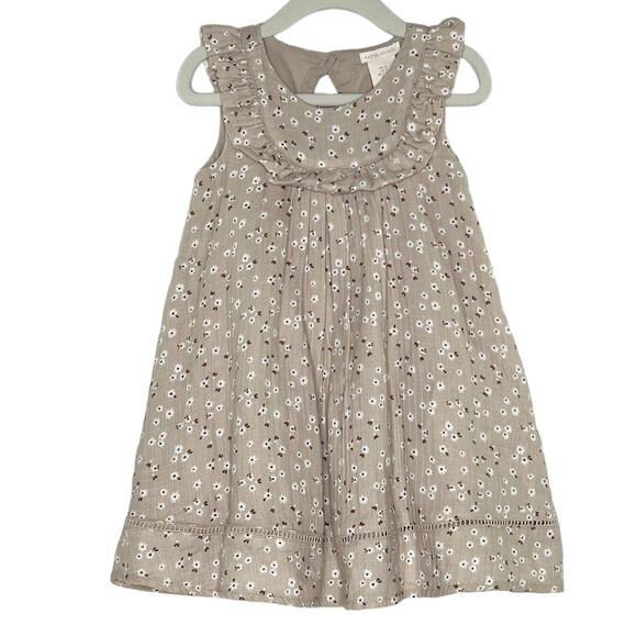 Rachel Ashwell 3T NEW Toddler Girls Beige Floral Ruffle Dress - Picture 1 of 11